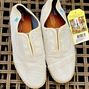TOMS 7.5 Palmera slip on flats Natural Yarn Dye